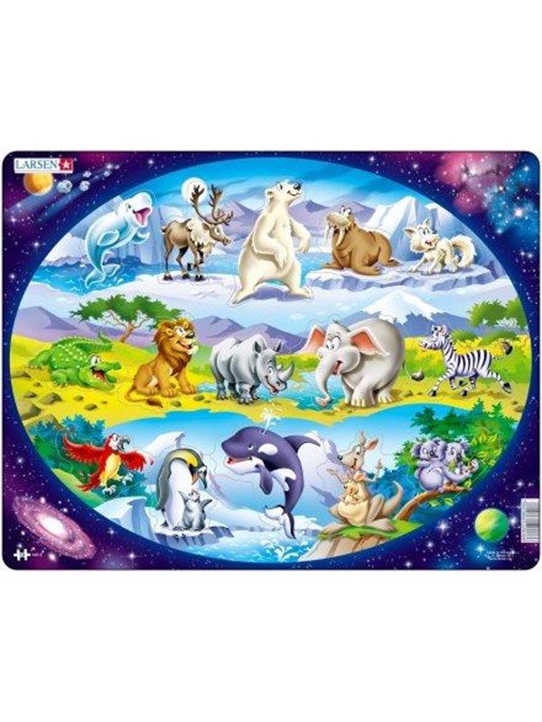 Larsen Puzzles Maxi Animals Around the World 15 pcs Puzzle