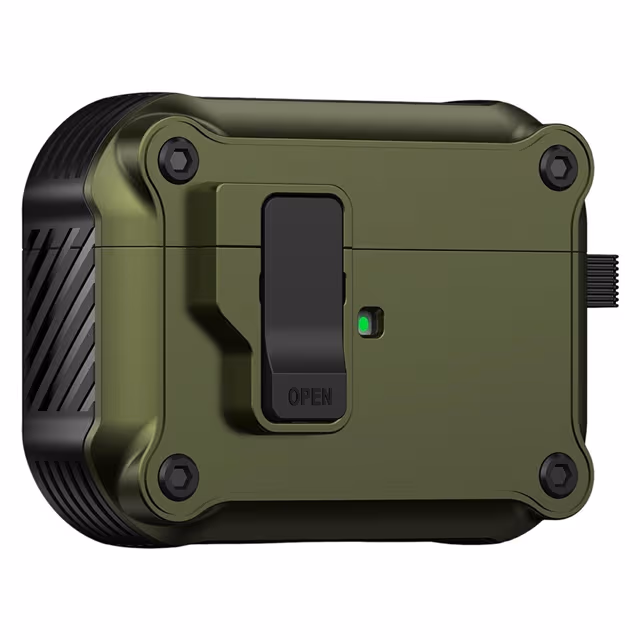 Til AirPods Pro 3 beskyttelsesdeksel i TPU + PC-skall med krok / karabinkrok - Gul