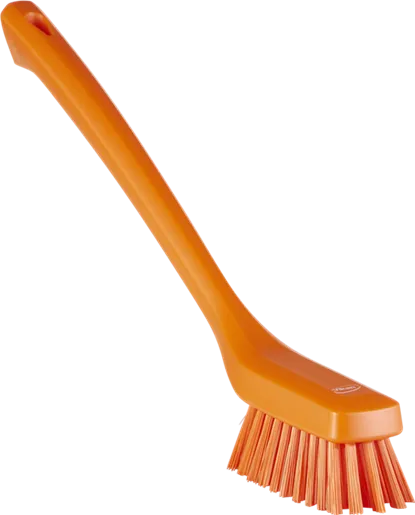 Vikan Smal vaskebørste med langt skaft, 420 mm, Stiv, Orange