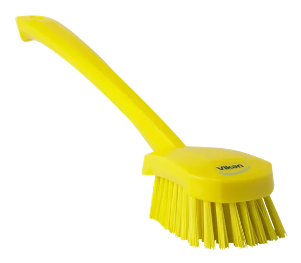 Vikan Vaskebørste m/langt skaft, 415 mm, Stiv, Gul