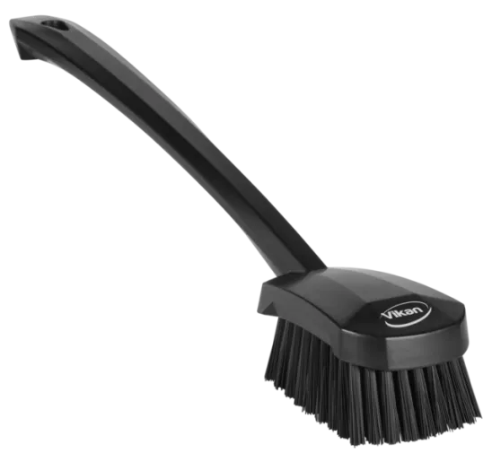Vikan Vaskebørste m/langt skaft, 415 mm, Stiv, Sort