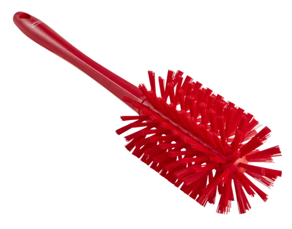 Vikan Rørbørste med skaft, fuldstøbt, Ø90 mm, Medium/stiv, 430 mm, Rød