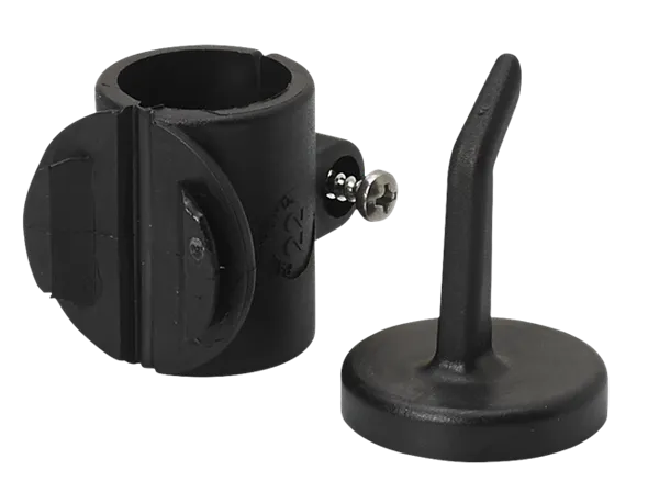 Krog med Ø22 mm rørmontering, Sort