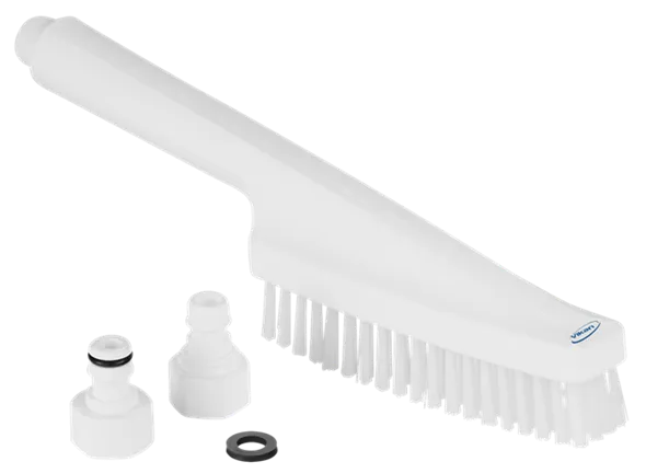 Vikan Håndbørste m/vandgennemløb, 330 mm, Stiv, Hvid