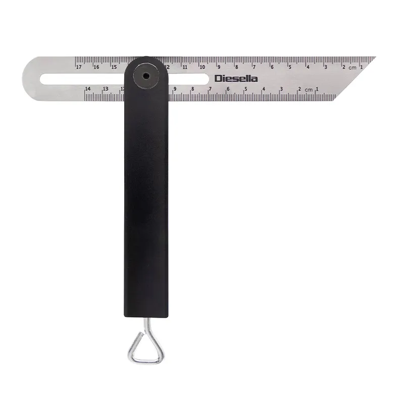 Smigvinkel 200 mm med låseskrue i bund rustfri klinge m/mm skala på 2 sider.