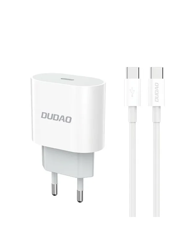 Dudao A14EUC PD 20W USB-C Wall Charger with Cable - White
