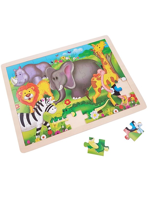 Playwood Wooden Jigsaw Puzzle Wild Animals Tre