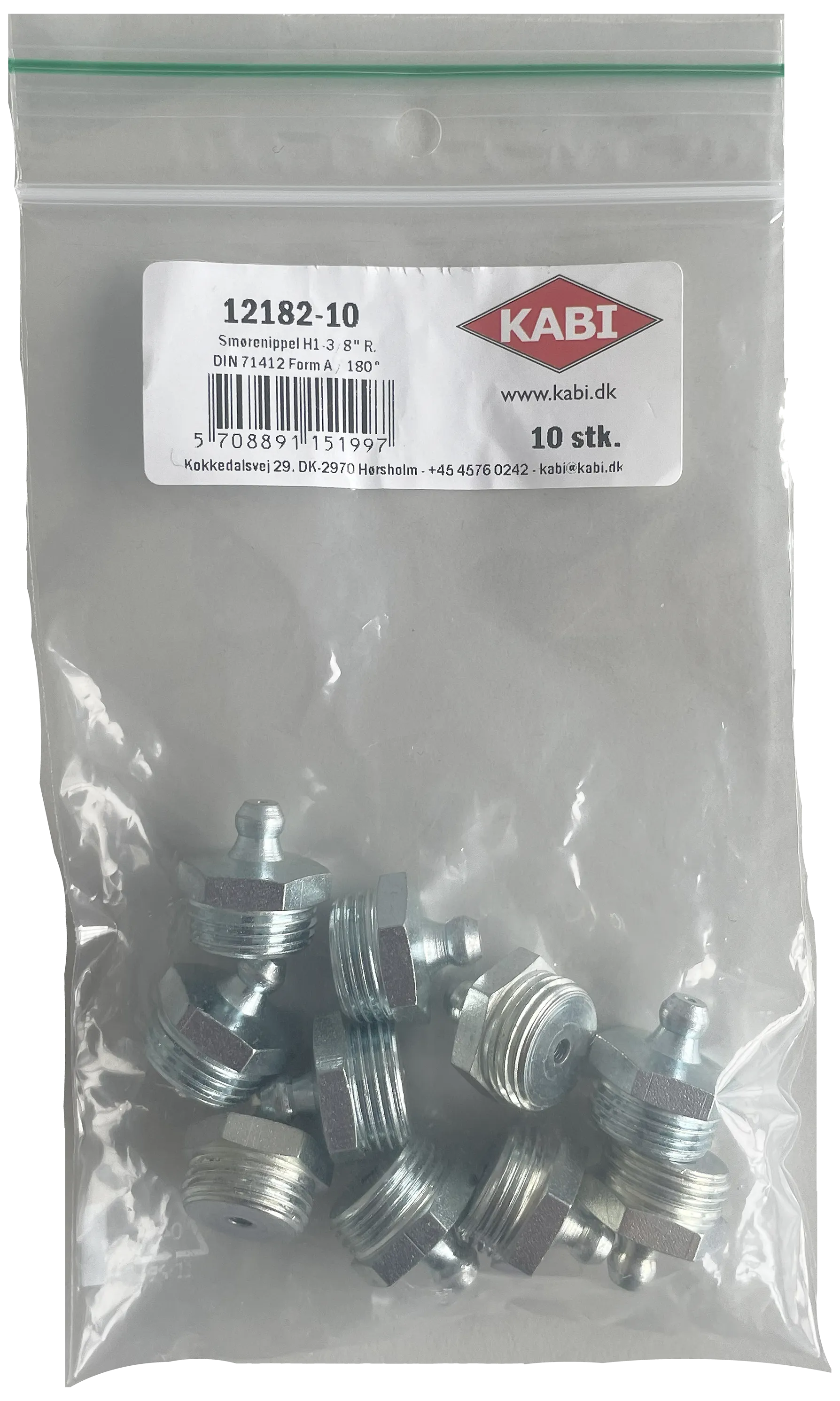 Smørenippel H1 lige elforz. 3/8" RG, 10stk