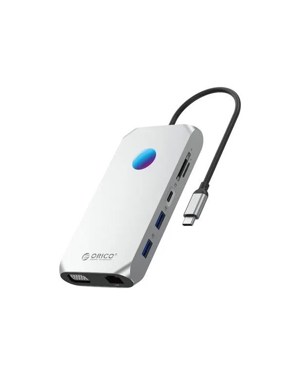 ORICO XCR 12in1 RGB USB-C Docking Station USB-hub - USB 3.1 - 12 porter - Sølv