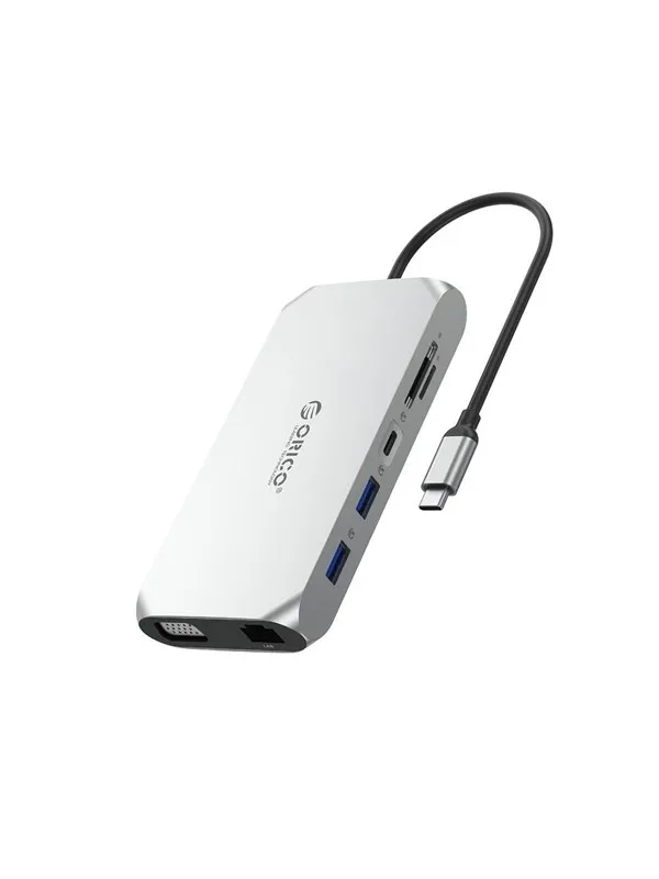 ORICO XCR 12in1 USB-C Docking Station USB-hub - USB 3.1 - 12 porter - Sølv