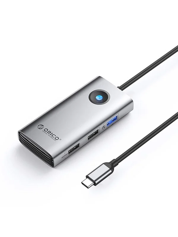 ORICO PW11-5P USB-C Hub Docking Station 1x USB-A 3.0 + 2x USB-A 2.0 + 1x USB-C PD + 1x HDMI - Gray USB-hub - USB 3.0 - Grå