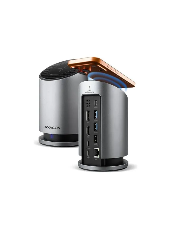 AXAGON HMC-WL9 - dokkingstasjon - USB-C 3.2 Gen 2 / Thunderbolt 3 / Thunderbolt 4 / Thunderbolt 5 - HDMI DP - 1GbE