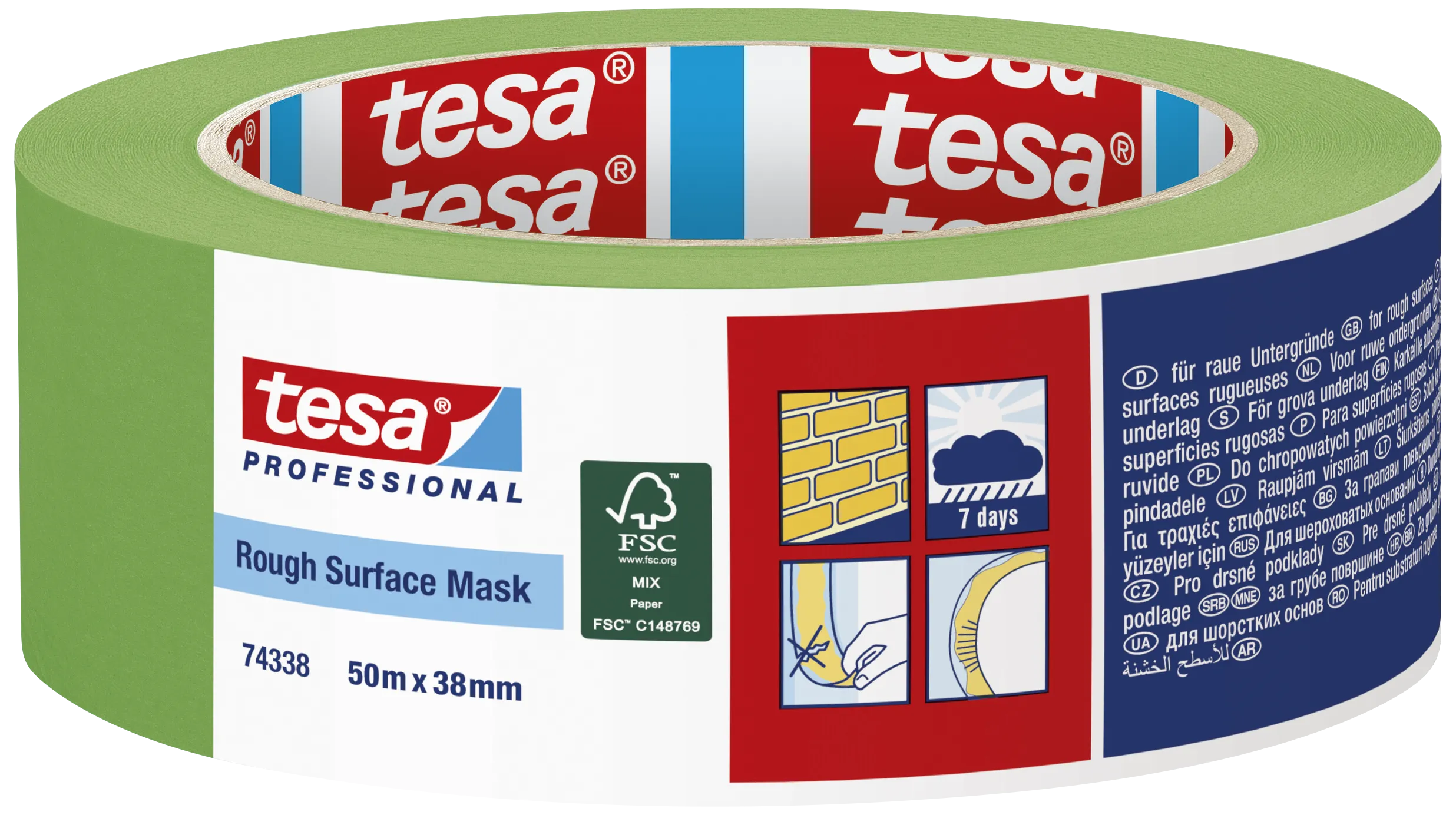 Tesa 74338 malertape t/ru flader udendørs 38mm×50m