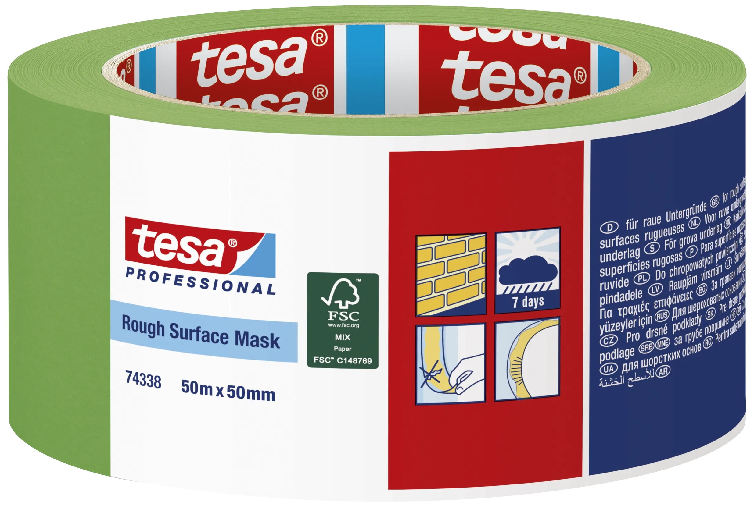 Tesa 74338 malertape t/ru flader udendørs 50mm×50m