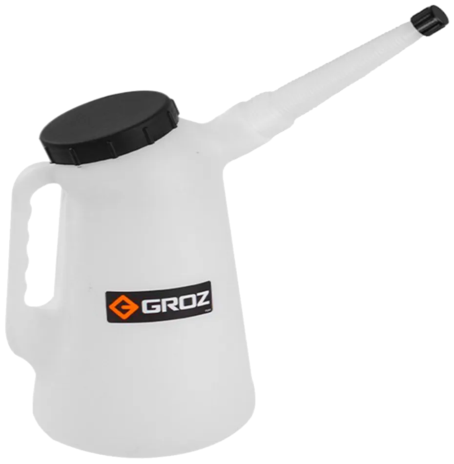 Groz oliemål m/flextud, HD-PE 2 ltr