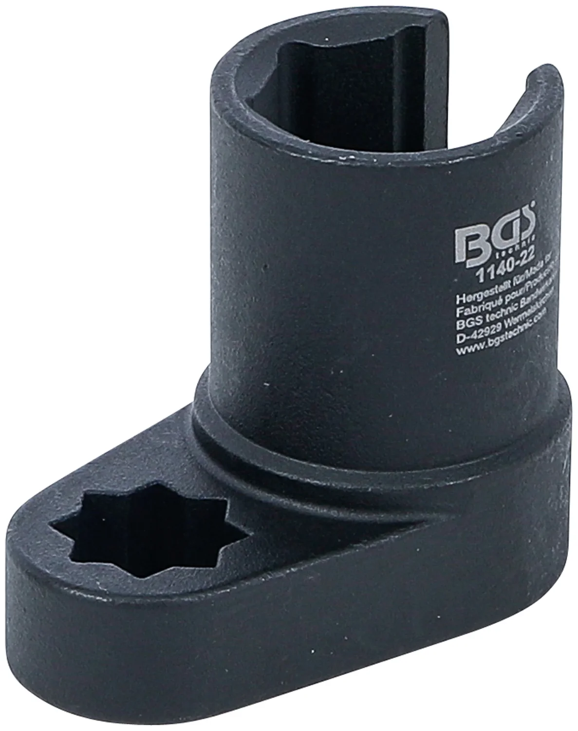 Lambdasondetop | vinklet | 12,5 mm (1/2") dobbelt-4-kant-drev | 22 mm | slids 11 mm