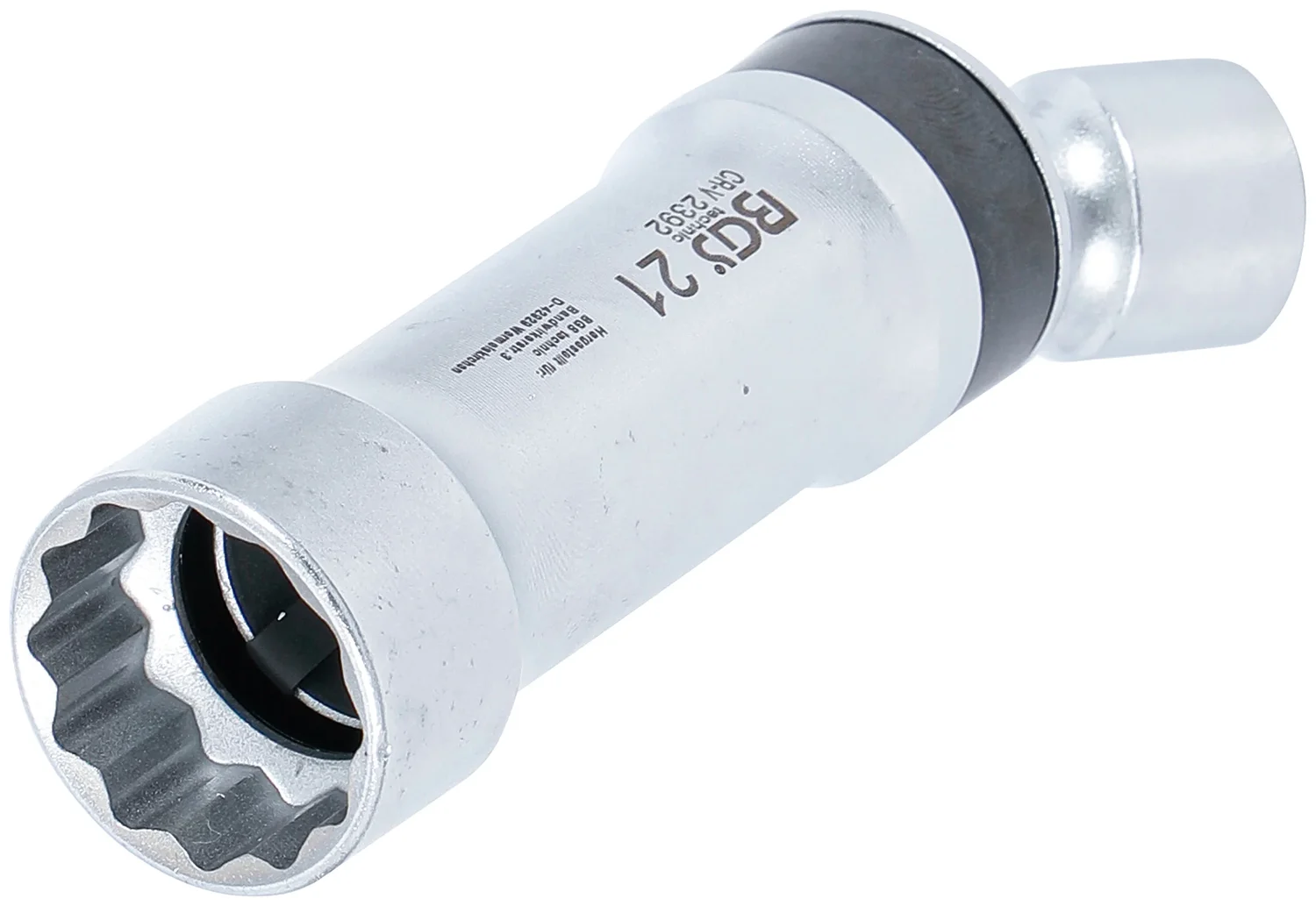 Leddelt tændrørstop tolvkant med holdefjeder | indvendig firkant 10 mm (3/8") | 21 mm