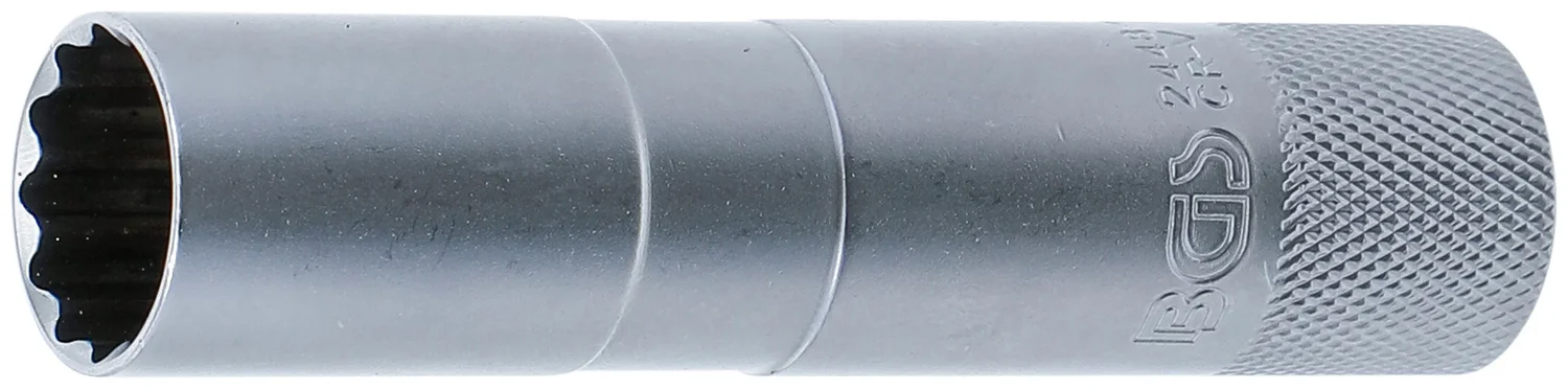 Tændrørstop med gummi, tolvkant, lang | 10 mm (3/8") | 16 mm