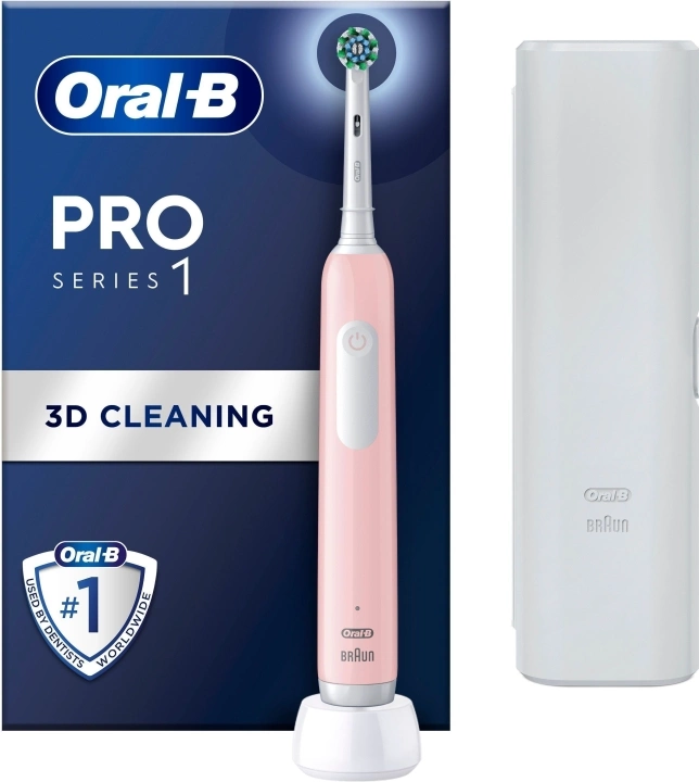 Oral-B Elektrisk tannbørste Pro 1 Travel Edition - tooth brush - pink