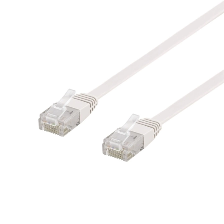 Deltaco patch cable - 30 cm - white - Hvit - 0.3 meter