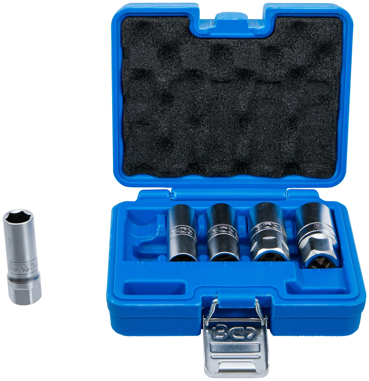 Tændrørstop sekskant | indvendig firkant 12,5 mm (1/2") | 14 - 21 mm | 5 dele