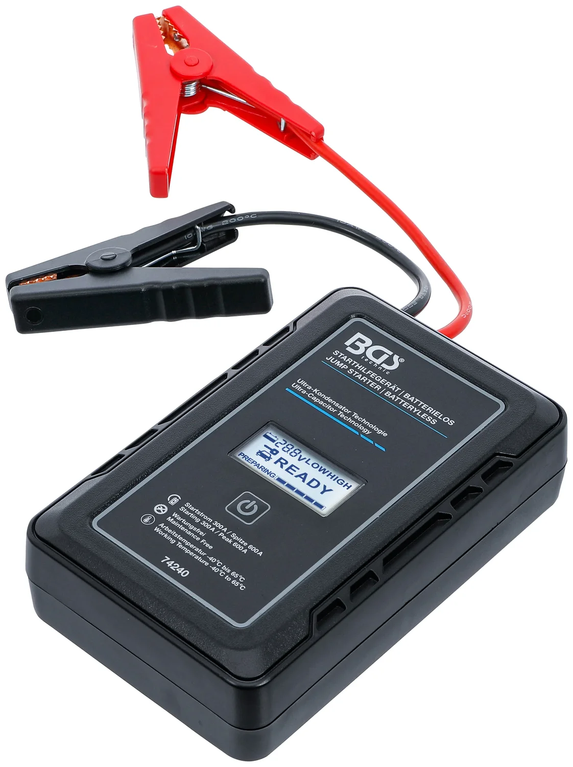 Starthjælper | uden batterier | med ultra-kondensatorteknologi | 12 V / 300 A / 600 A