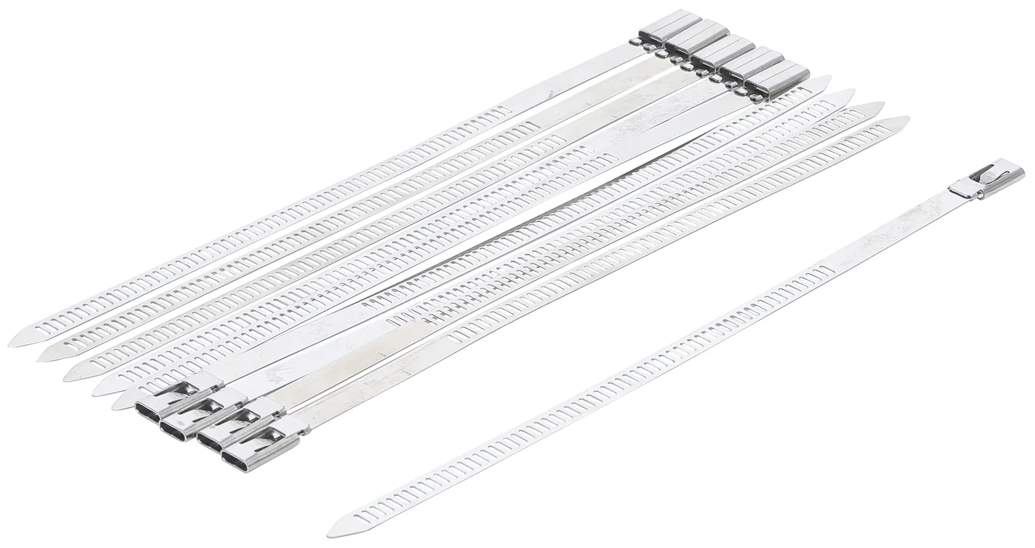 Stripsortiment | rustfrit stål | rustfrit | 7,0 x 200 mm | 10 dele