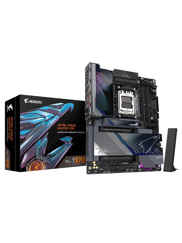GIGABYTE X870E AORUS MASTER X3D Hovedkort - AMD X870E - AMD AM5 socket - DDR5 RAM - ATX