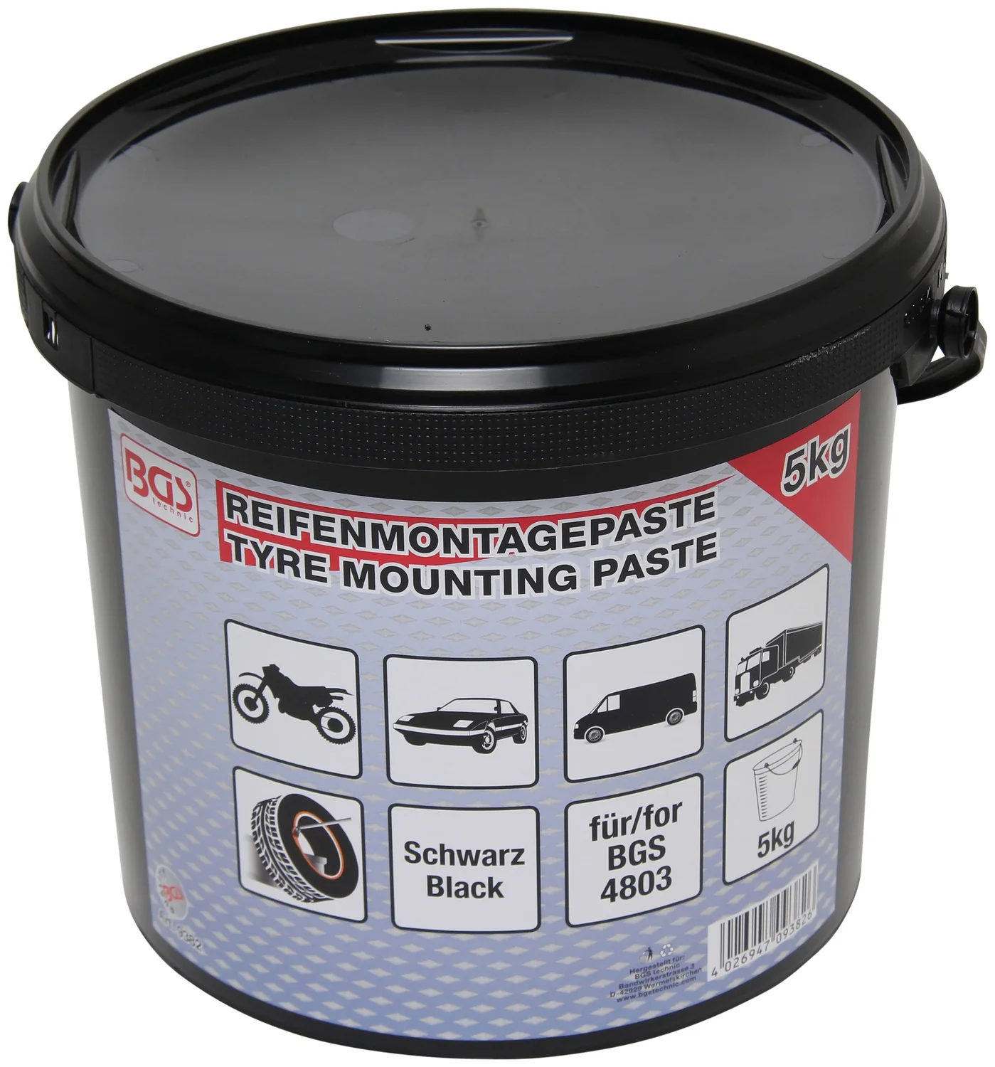 Dækmonteringspasta | sort | 5 kg