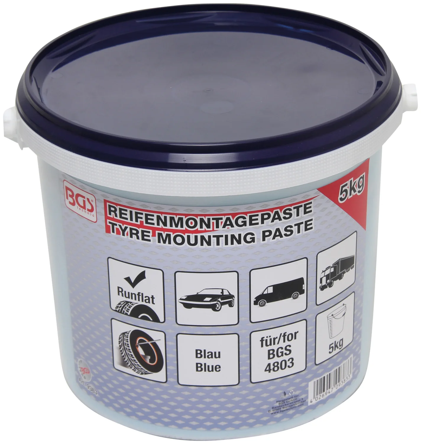 Dækmonteringspasta til Run-Flat-dæk | blå | 5 kg