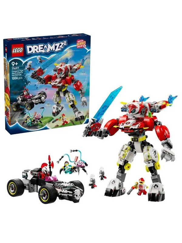 LEGO DREAMZzz 71497 Coopers tigerrobot og Zeros hotrod