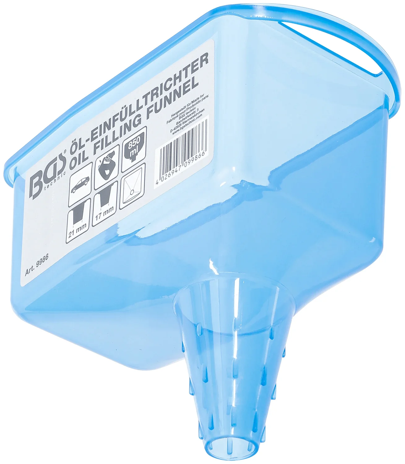 Oliepåfyldningstragt | 850 ml reservoir