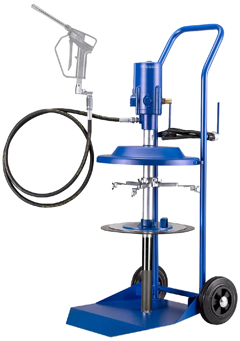 Pressol mobilt fedtsæt t/18kg spand, komplet