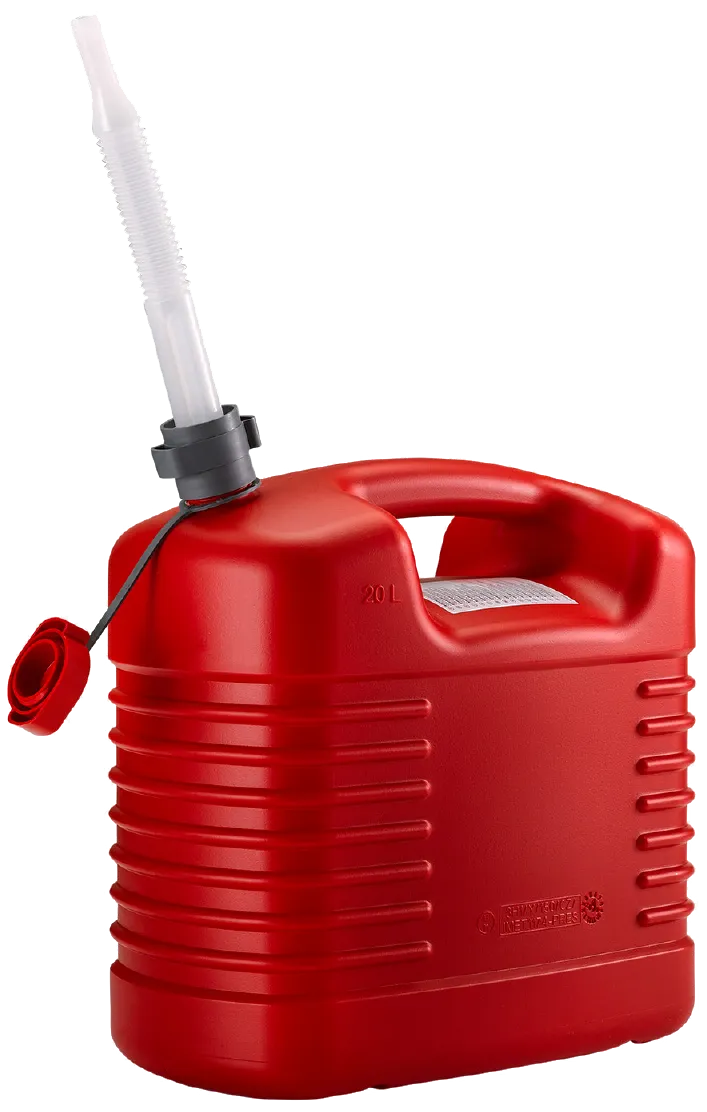 Pressol benzindunk integreret flextud rød PE 20ltr