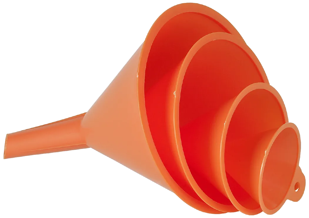 Pressol tragt orange PE ø5-7-10-12cm, sæt 4stk