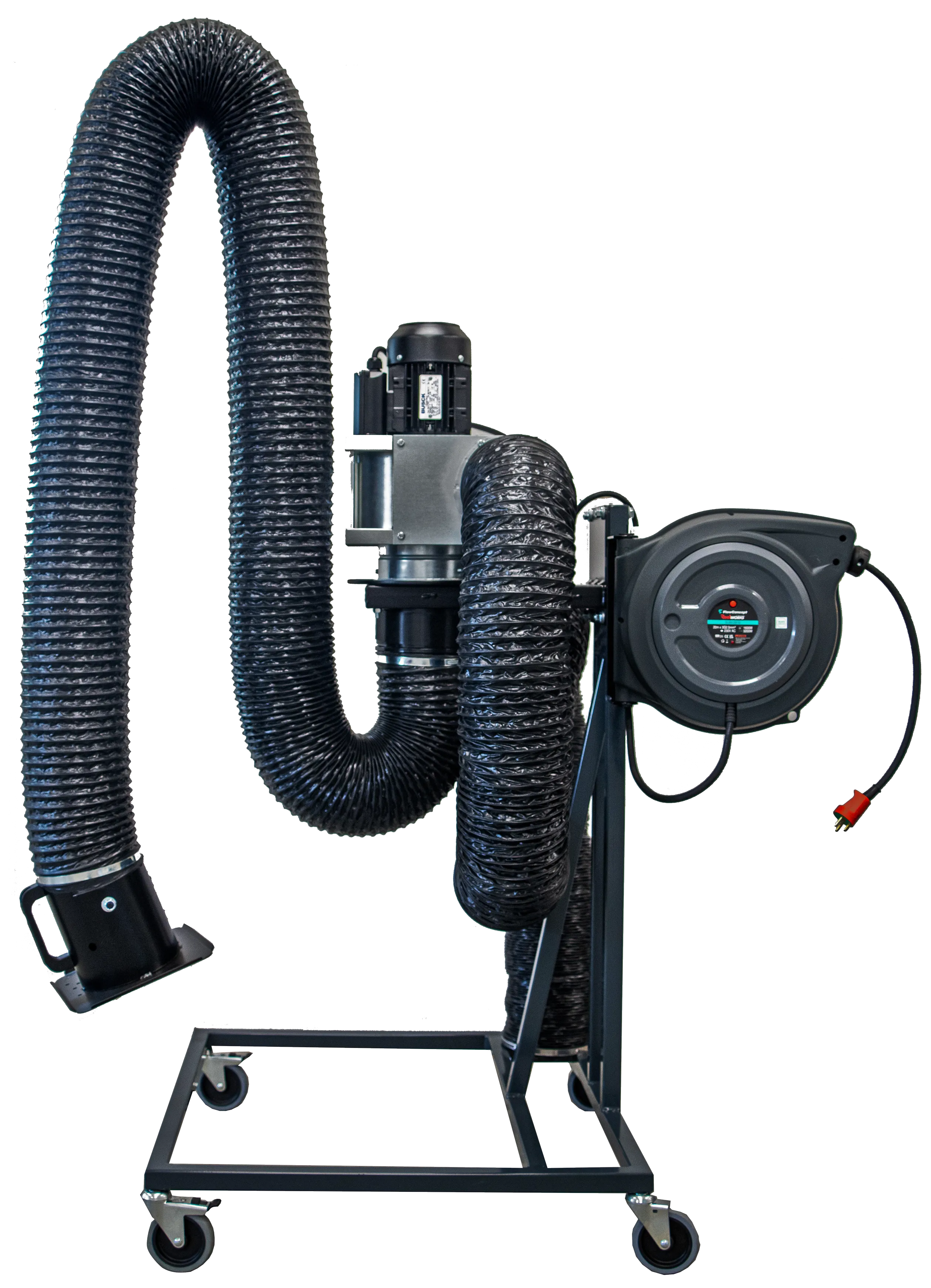 Mobil udsugningsarm m/ventilator og kabelopruller