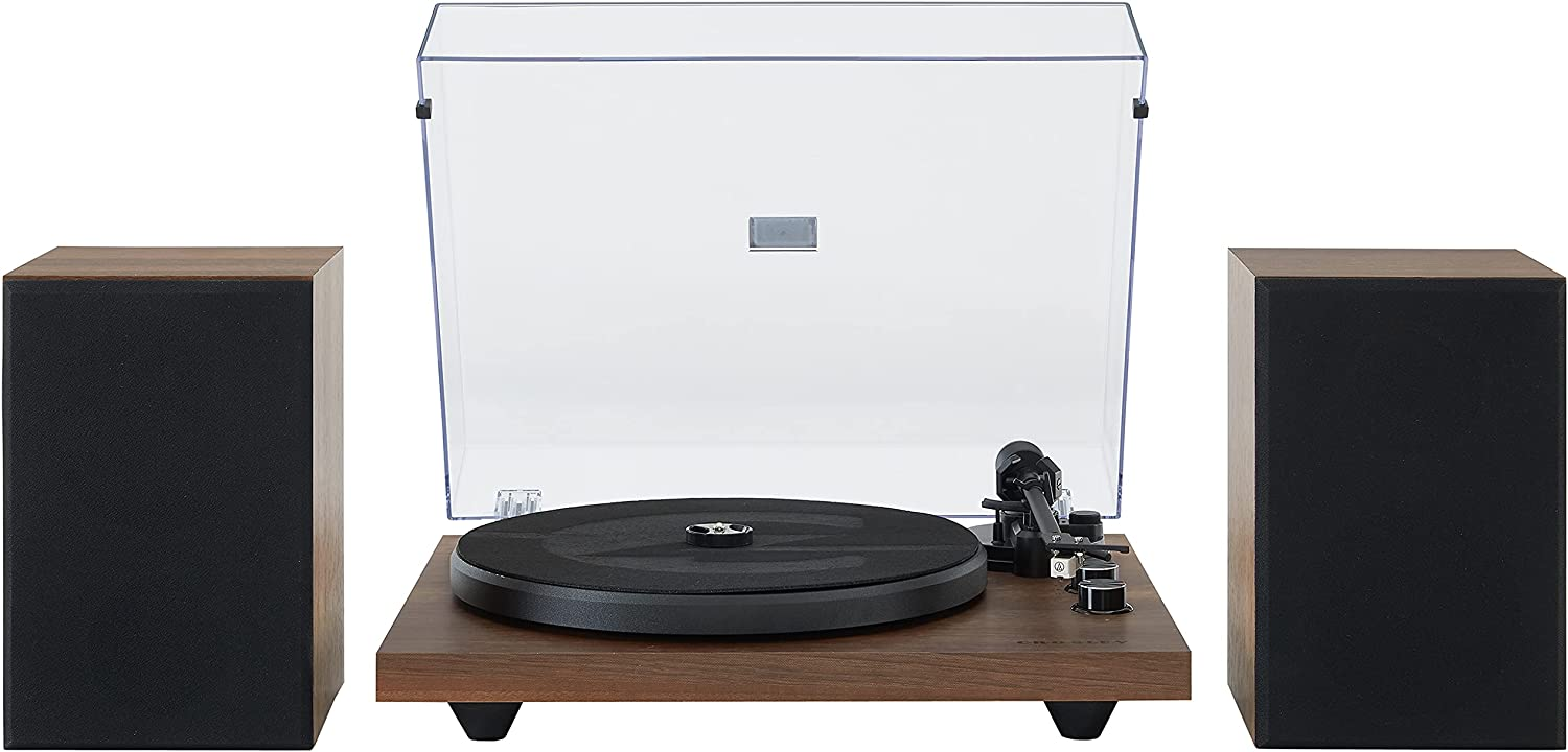 Crosley C62 platespiller med høyttalere (valnøtt)