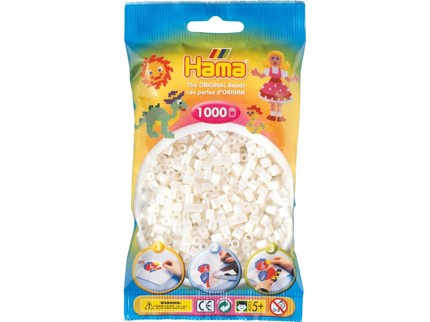 Hama Beads - Pearl White 1000 pcs