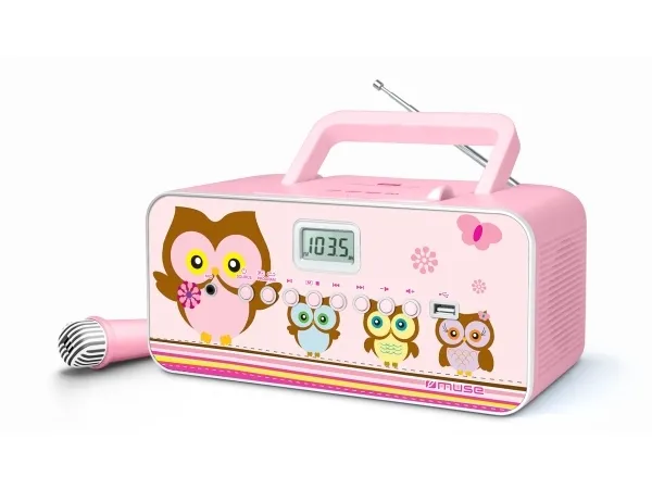 Muse M-29KP Rosa/Bilde, 30 W, Bærbar radio-CD/MP3-spiller med USB,