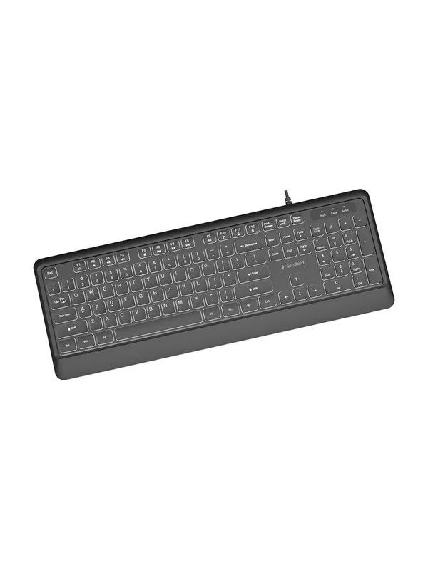 Gembird - keyboard - Slim full size - QWERTY - US - black Input Device - Tastatur - Engelsk (USA) - Svart