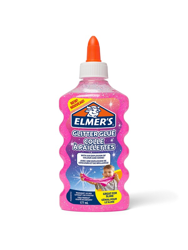 Elmer's Glitterlim, lyserød, vaskbar og barnevennlig, 177 ml