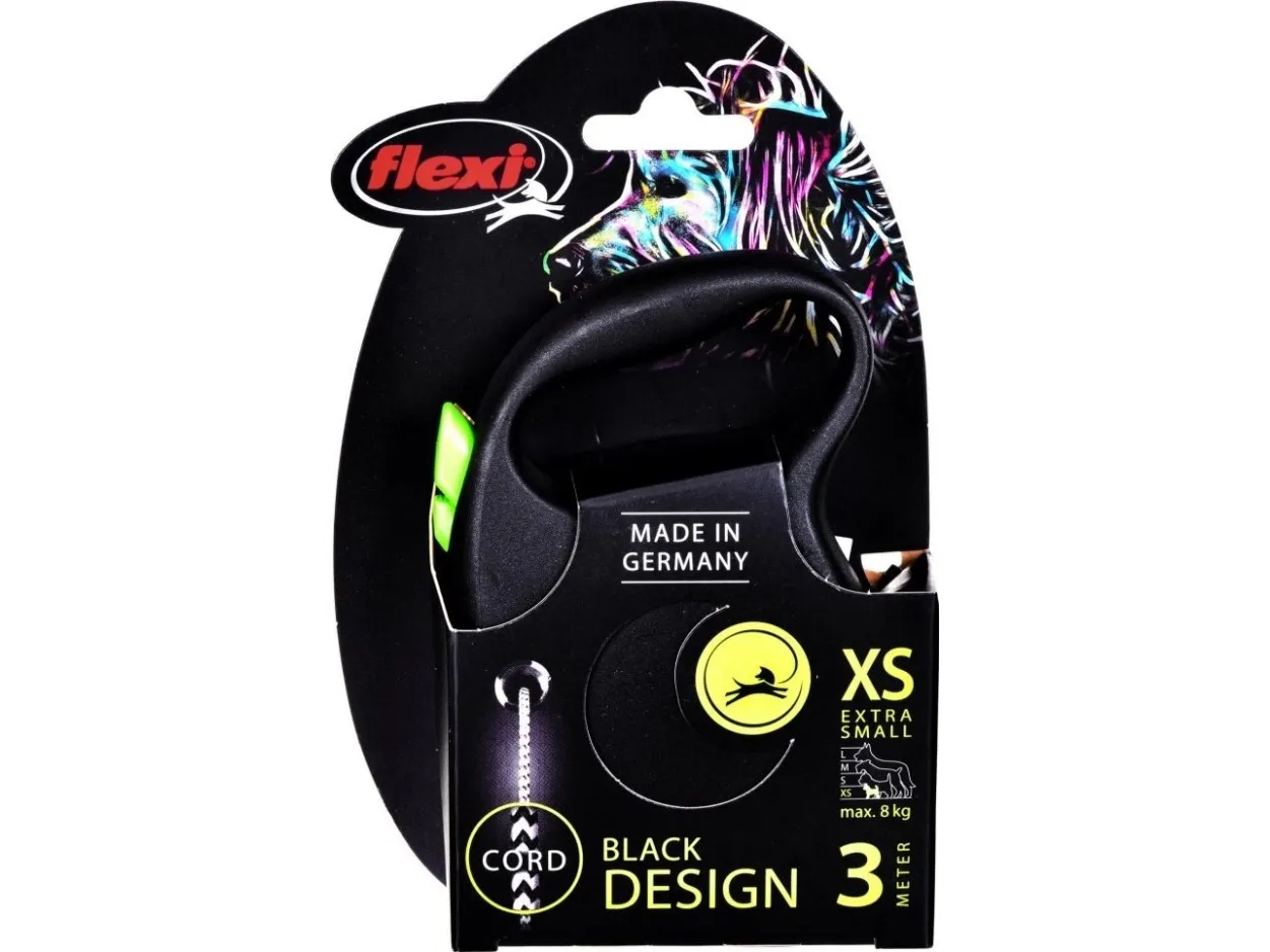 Flexi Black Design XS leash 3 m 8 kg green