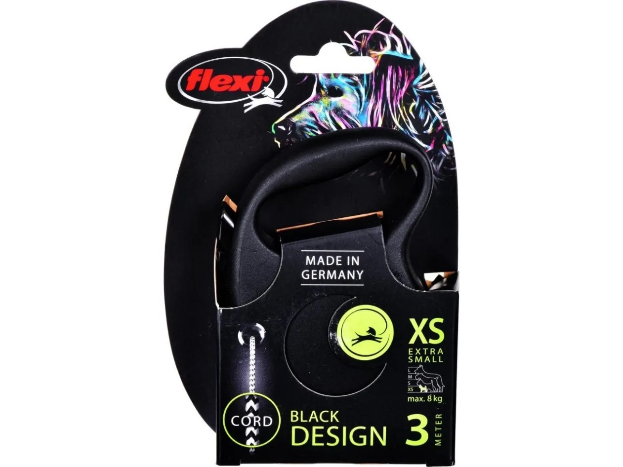 Flexi Black Design XS leash 3 m 8 kg black