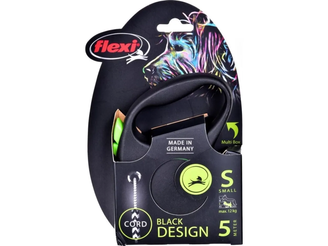 Flexi Black Design S leash 5 m 12 kg green