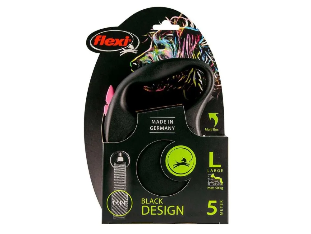 Flexi Black Design L leash 5 m 50 kg pink
