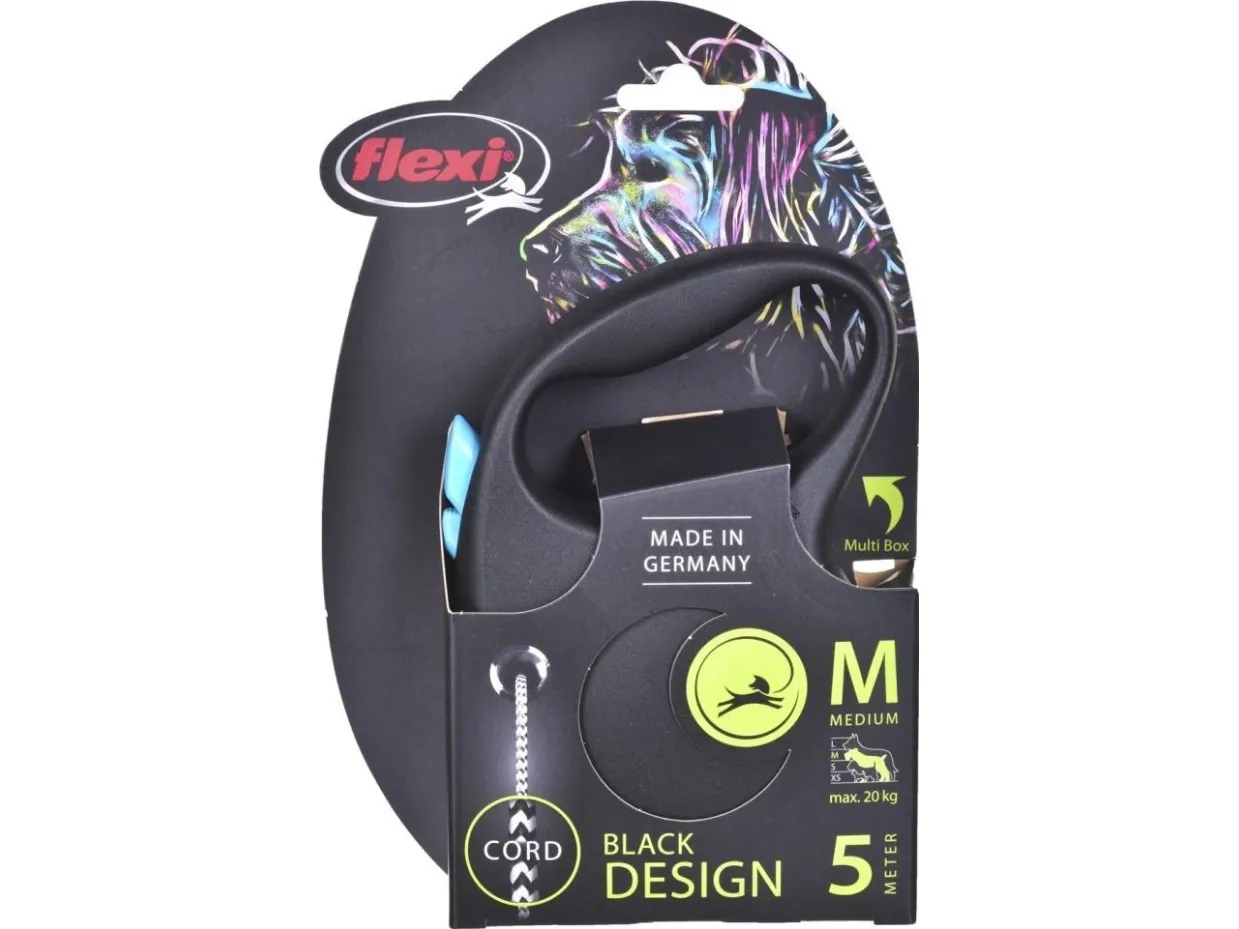 Flexi Black Design M leash 5 m 20 kg blue
