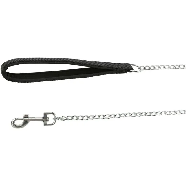 Trixie Chain lead with nylon hand loop XS-S: 1.10 m/2.0 mm black