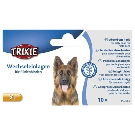 Trixie Utskiftbare absorberende puter for hannhundbleier XL (10-pakning)