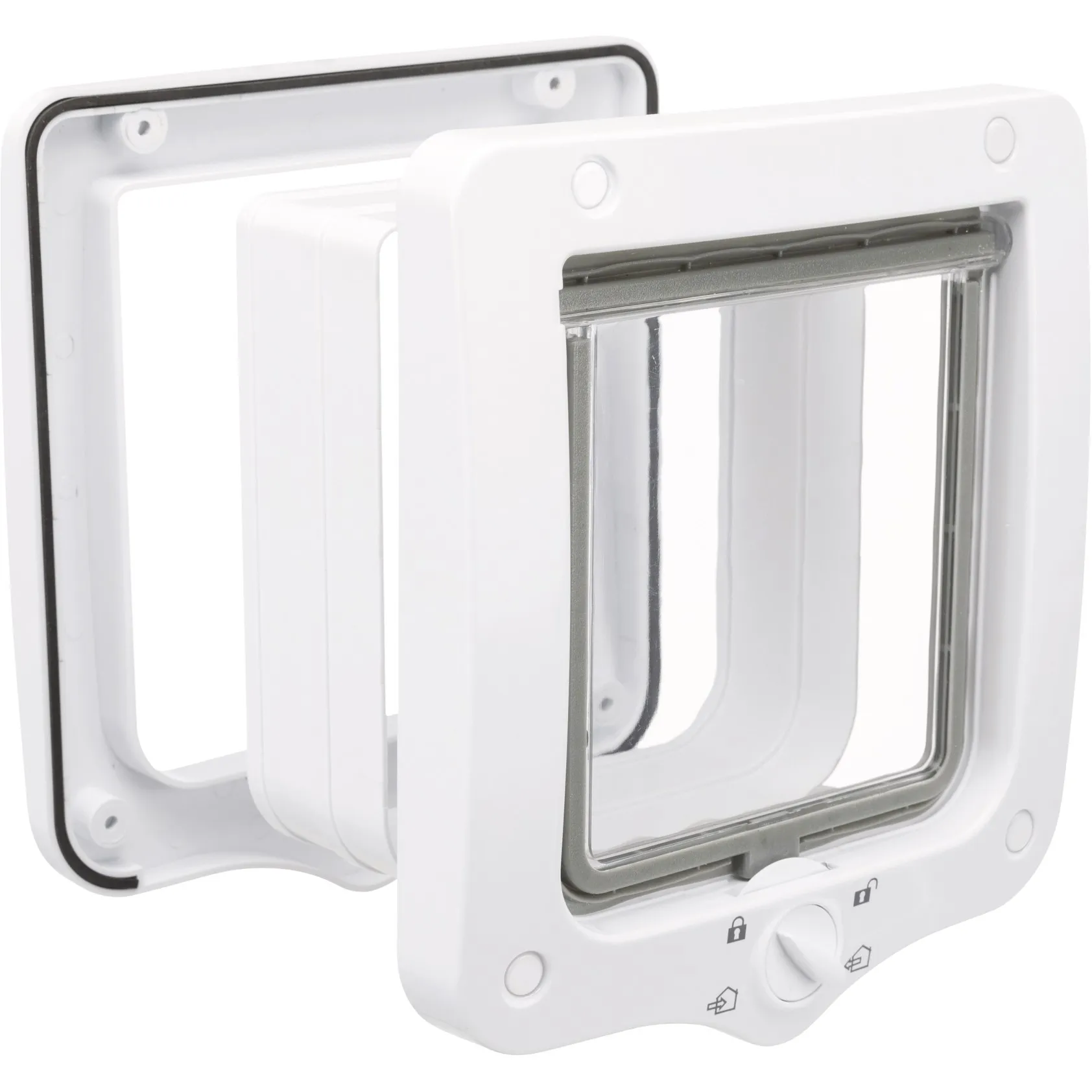 Trixie 4-Way cat flap with tunnel 20 × 22 cm white