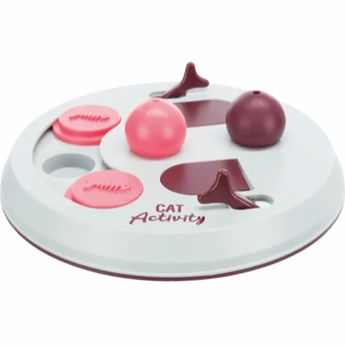 Trixie Cat Activity Flip Board strategy game ø 23 cm light grey/berry/pink